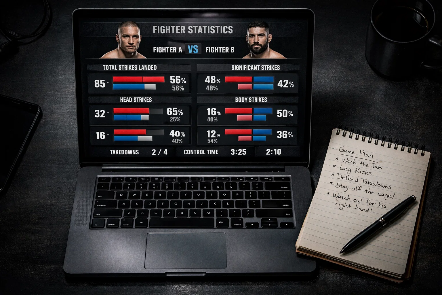 Métricas de striking accuracy y estadísticas para apuestas MMA